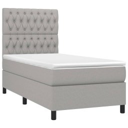 vidaXL Boxspring met matras stof lichtgrijs 90x190 cm