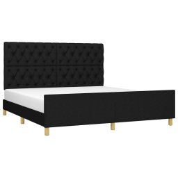 vidaXL Bedframe zonder matras stof zwart 160x200 cm
