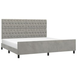 vidaXL Bedframe zonder matras 200x200 cm fluweel lichtgrijs
