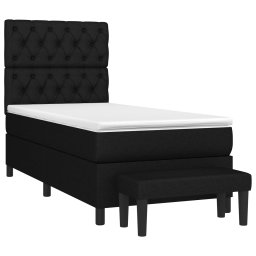 vidaXL Boxspring met matras stof zwart 80x200 cm