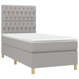 vidaXL Boxspring met matras stof lichtgrijs 90x190 cm