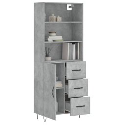 vidaXL Hoge kast 69,5x34x180 cm bewerkt hout betongrijs