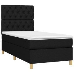 vidaXL Boxspring met matras stof zwart 80x200 cm