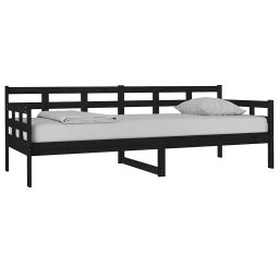 vidaXL Slaapbank massief grenenhout zwart 80x200 cm