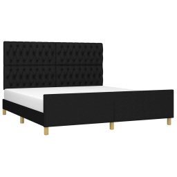 vidaXL Bedframe zonder matras stof zwart 180x200 cm