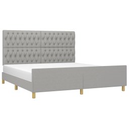 vidaXL Bedframe zonder matras stof lichtgrijs 180x200 cm