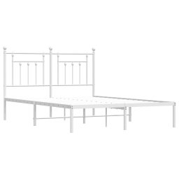 vidaXL Bedframe met hoofdbord metaal wit 150x200 cm