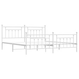 vidaXL Bedframe met hoofd- en voeteneinde metaal wit 200x200 cm