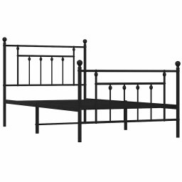 vidaXL Bedframe met hoofd- en voeteneinde metaal zwart 100x190 cm