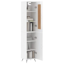 vidaXL Hoge kast 34,5x34x180 cm bewerkt hout hoogglans wit