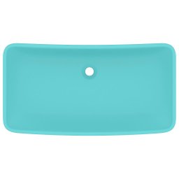 vidaXL Wastafel rechthoekig 71x38 cm keramiek mat lichtgroen