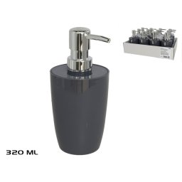 Zeepdispenser / Zeeppompje - Kunststof Collectie Venice - Antraciet - 320ml - 7x7x17.5 cm