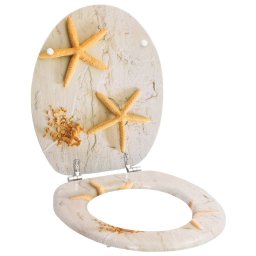 vidaXL Toiletbrillen met deksels 2 st zeester MDF