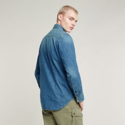 Dakota Slim Denim Shirt - Donkerblauw - Heren