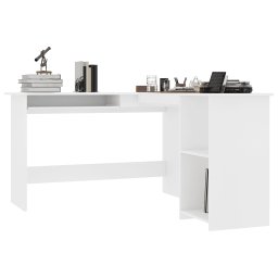 vidaXL Hoekbureau L-vormig 120x140x75 cm bewerkt hout wit