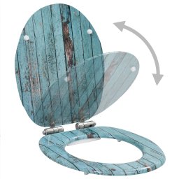 vidaXL Toiletbril met soft-close deksel oud hout MDF