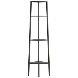 vidaXL Hoekkastje met 4 schappen 45,5x31,5x150 cm zwart