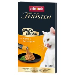 animonda Vom Feinsten Adult Snack-Cream - Voordeelpakket 24 x 15 g met kip + kattengras