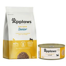 2kg Adult Kip & Eend + 6x156g Kippenborst Applaws Droog- en Natvoer Kattenvoer