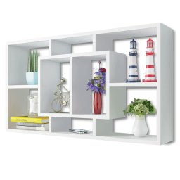 vidaXL Wandschap zwevend 8 vakken wit