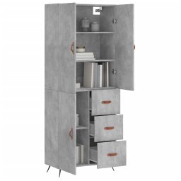 vidaXL Hoge kast 69,5x34x180 cm bewerkt hout betongrijs