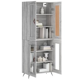 vidaXL Hoge kast 69,5x34x180 cm bewerkt hout grijs sonoma eikenkleurig