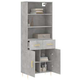 vidaXL Hoge kast 69,5x34x180 cm bewerkt hout betongrijs