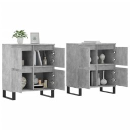 vidaXL Dressoirs 2 st bewerkt hout betongrijs