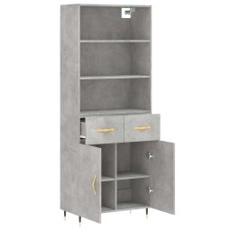 vidaXL Hoge kast 69,5x34x180 cm bewerkt hout betongrijs