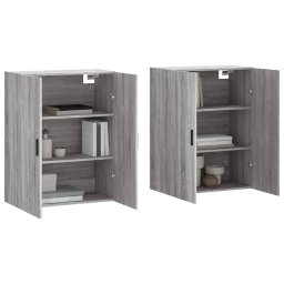 vidaXL Hangkasten 2 st 69,5x34x90 cm grijs sonoma eikenkleurig