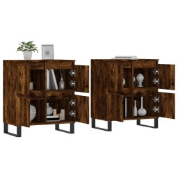 vidaXL Dressoirs 2 st bewerkt hout gerookt eikenkleurig
