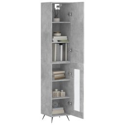 vidaXL Hoge kast 34,5x34x180 cm bewerkt hout betongrijs