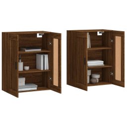 vidaXL Hangkasten 2 st bewerkt hout bruin eikenkleur