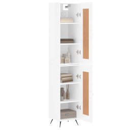 vidaXL Hoge kast 34,5x34x180 cm bewerkt hout hoogglans wit