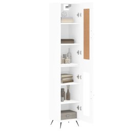 vidaXL Hoge kast 34,5x34x180 cm bewerkt hout wit