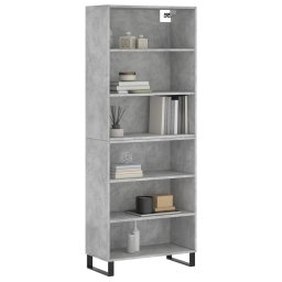 vidaXL Hoge kast 69,5x32,5x180 cm bewerkt hout betongrijs