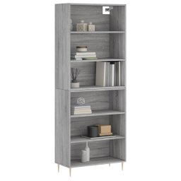 vidaXL Hoge kast 69,5x32,5x180 cm bewerkt hout betongrijs