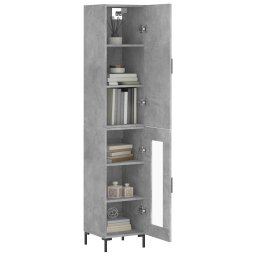 vidaXL Hoge kast 34,5x34x180 cm bewerkt hout betongrijs