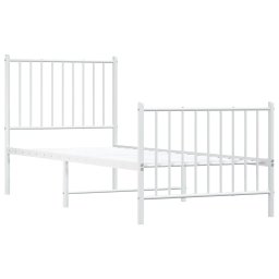 vidaXL Bedframe met hoofd- en voeteneinde metaal wit 80x200 cm