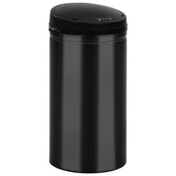 vidaXL Prullenbak met automatische sensor 50 L koolstofstaal zwart