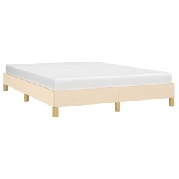 vidaXL Bedframe zonder matras stof crèmekleurig 140x190 cm