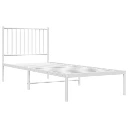 vidaXL Bedframe met hoofdbord metaal wit 80x200 cm