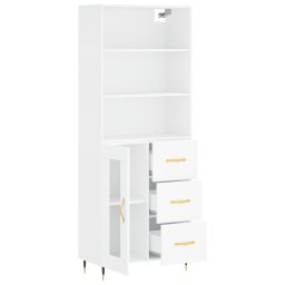 vidaXL Hoge kast 69,5x34x180 cm bewerkt hout wit