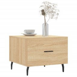 vidaXL Salontafels 2 st 50x50x40 cm bewerkt hout sonoma eikenkleurig