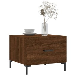 vidaXL Salontafels 2 st 50x50x40 cm bewerkt hout bruin eikenkleur