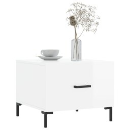 vidaXL Salontafels 2 st 50x50x40 cm bewerkt hout hoogglans wit
