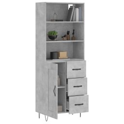 vidaXL Hoge kast 69,5x34x180 cm bewerkt hout betongrijs