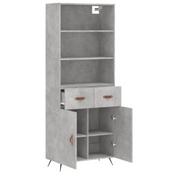 vidaXL Hoge kast 69,5x34x180 cm bewerkt hout betongrijs