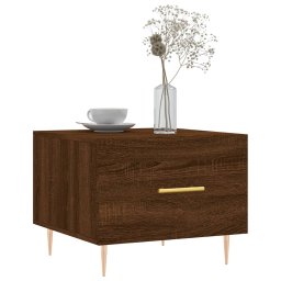 vidaXL Salontafels 2 st 50x50x40 cm bewerkt hout bruin eikenkleur