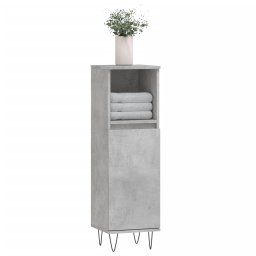 vidaXL Badkamerkast 30x30x100 cm bewerkt hout betongrijs
